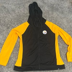 Pittsburgh Steelers Fanatics Women's Lightweight Raglan Full-Zip Hoodie Jacket -
